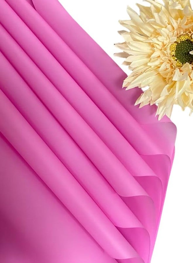 DODXIAOBEUL 20 Sheets Waterproof Flower Wrapping Paper, Florist Bouquet Paper DIY Crafts,Double-Sided Wrapping Paper Gift Packaging Florist Bouquet Material 23 x 23inch (Rose Red) - Image 2
